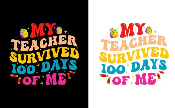 100th Day School T Shirt Design Vector