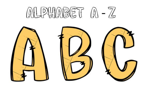 Back to School Alphabet Doodle PNG 3: Graphics & Illustrations