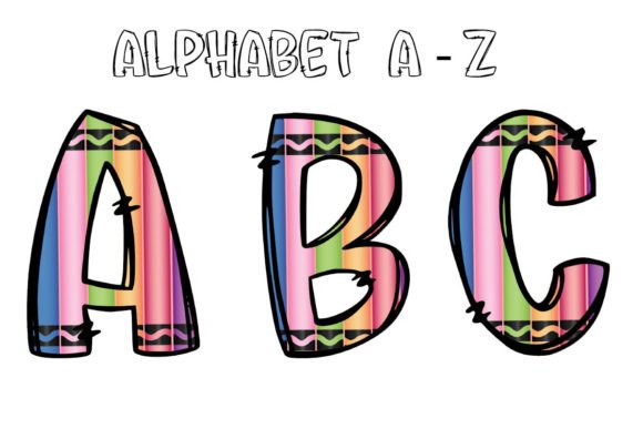 Back to School Alphabet Doodle PNG: Graphics & Illustrations for Local Branding