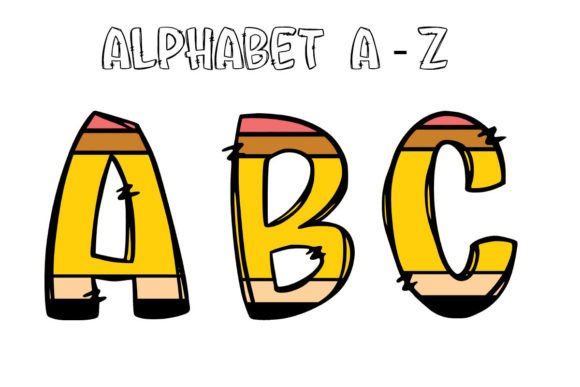 Back to School Alphabet Pencil Doodle: Graphics & Illustrations for Warm, Hand-Drawn Branding
