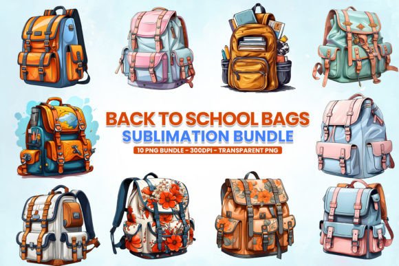 Back to School Bags Sublimation Bundle