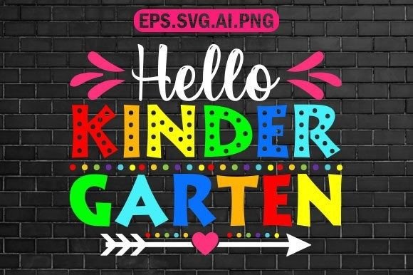 Hello Kindergarten Heart Graphics