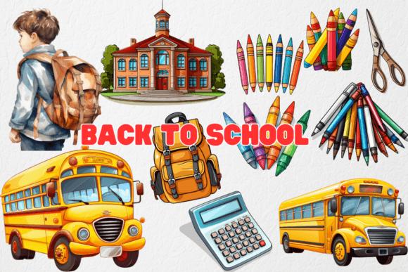 School Element Back to School Clipart: Graphics & Illustrations