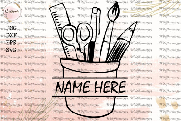 Teacher Supplies Custom Name SVG